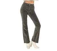 Nina Carter J221 Pantaloni da donna a vita alta bootcut stretch in velluto a coste vellutato stile vintage a zampa cordjeans, L