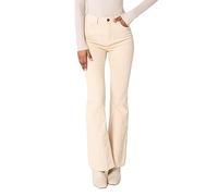 Nina Carter J221 Pantaloni da donna a vita alta bootcut stretch in velluto a coste vellutato stile vintage a zampa cordjeans, L