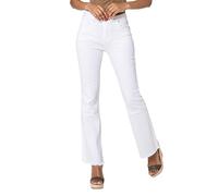 Nina Carter J230 Jeans da donna a vita alta, slim fit, con orlo gamba sfilacciato, Bianco (J230-2), XL szczupły