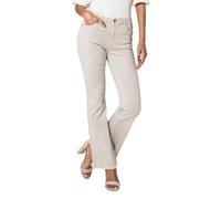 Nina Carter J230 Jeans da donna a vita alta, slim fit, con orlo gamba sfilacciato, Crema (J230-25), M szczupły