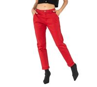 Nina Carter J250 - Pantaloni chino da donna, comodi, a vita alta, slim fit, in cotone, stile quotidiano, per il tempo libero, Rosso (J250-5), XXL sottile