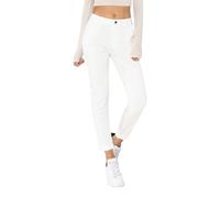 Nina Carter J250, pantaloni chino da donna, comodi, a vita media, slim fit, in cotone, elasticizzati, per tutti i giorni, per il tempo libero, Bianco (J250-2), M szczupły