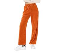 Nina Carter J253 - Pantaloni da jogging da donna in velluto a coste con elastico in vita e gamba larga, Marrone ossidato J253-13, M