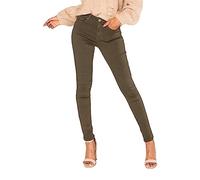 Nina Carter P106 Jeans da donna, slim fit, push-up, skinny, a vita media, cachi (P106-2), M szczupły