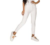 Nina Carter P109 Jeans da donna skinny Fit, a vita alta, slim, Bianco (P109-2), M szczupły