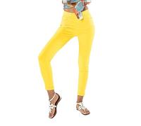 Nina Carter P109 Jeans da donna skinny Fit, a vita alta, slim, Giallo sole (P109-22), L szczupły