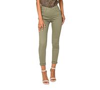 Nina Carter P109 Jeans da donna skinny Fit, a vita alta, slim, Verde mandorla (P109-17), S szczupły