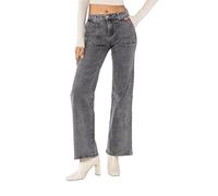 Nina Carter P123 Jeans da donna Bootcut a vita alta, jeans stretch, Grigio (P123-17), XS szczupły
