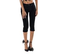 Nina Carter P132 Capri Skinny Fit Jeans a vita alta, effetto lavanderia, Nero (P132-8), S szczupły