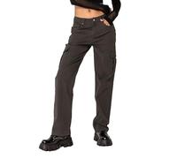 Nina Carter Q1885 - Jeans cargo da donna, a vita alta, elasticizzati, dritti, XL