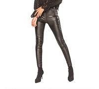 Nina Carter S513 - Jeans da donna skinny fit, effetto bagnato, a vita alta, effetto pelle, elasticizzati, lunghezza alla caviglia, 5 tasche, Nero (513-1), XL