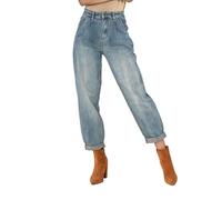 Nina Carter YY303 Jeans da donna a vita alta, taglio largo, stile vintage, Blu vintage (Yy303-13), S