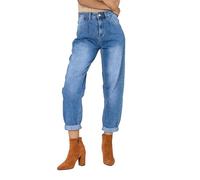 Nina Carter YY303 Jeans da donna a vita alta, taglio largo, stile vintage, Blu (Yy303-1), M