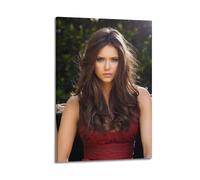 Nina Dobrev - Poster su tela, decorazione artistica da parete, stile vintage, per soggiorno, camera da letto, 20 x 30 cm, con cornice