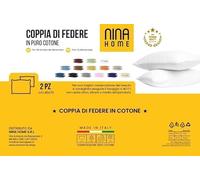 Nina Home Completo Lenzuola in Puro Cotone, Set Biancheria da Letto Premium Quality Made in Italy, con Federe 50x80cm (Verde Acqua, Solo Federe, Tinta Unita)