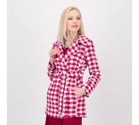 Nina Leonard Cappotto doppiopetto pied de poul con cintura