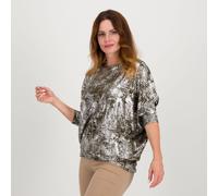 Nina Leonard Maglia con stampa laminata in viscosa stretch