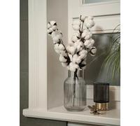 Nina-Maria's Deko Gold Stelo di Cotone Naturale, 3 Pezzi con 10 Teste | fiore essiccato per vasi, bouquet di fiori secchi, decorazione per nozze o tavola
