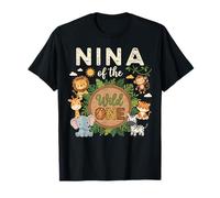 Nina of The Wild One Safari Primo Compleanno Maglietta