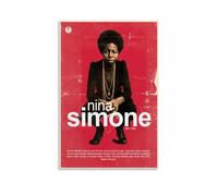 Nina Simone - Stampa su tela con pittura a olio, impermeabile e antimacchia, adatta a qualsiasi stile decorativo di camera da letto, soggiorno, ufficio, senza cornice, 50 x 75 cm
