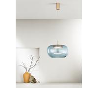 Nina sospensione pendel moderno led 20w oro vetro ottanio