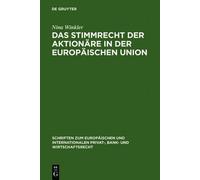 Nina Winkler Das Stimmrecht der Aktionäre in der Europäischen (Copertina rigida)