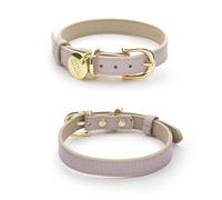 NINA WOOF Milan - Collana in pelle vegana di lusso per cani, con fibbia regolabile, con imbottitura morbida (lunghezza 47 cm - 57 cm)