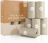 NINA WOOF - Sacchetti per escrementi per cani, compostabili e biodegradabili, per passeggiate con cuccioli (15 pezzi (confezione da 6))