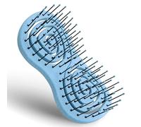 Ninabella Mini Spazzola per Capelli Bio Districante - Non Tira i Capelli - Spazzole per Capelli Ricci, Lisci e Bagnati - Spazzola a Spirale Unica - Colore Blu
