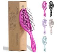 Ninabella Spazzola Capelli Piccola - Spazzola Districante da Borsa e da Viaggio - Per Capelli Ricci, Fini e Lunghi - Spazzola Capelli Donna, Uomo e Bambini - Rosa Acceso