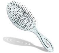 Ninabella Spazzola Districante per Capelli - Spazzola Capelli Bagnati Mossi Ricci - Anti Rottura e Sciogli Nodi per Extension Donna - Design a Spirale Ergonomico - Azzurro