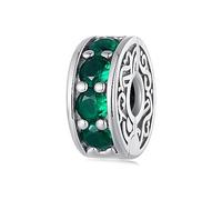 NINAGN 925 argento Sterling Clip Charm perline di smeraldo, adatto per braccialetti da donna St Patrick's Day Charms perline regalo per le donne