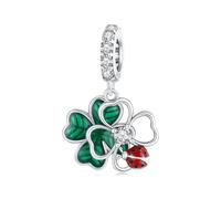 NINAGN 925 ciondolo in argento 925, ciondolo con goccia verde, ciondolo in argento 925, ciondolo con perline regalo per le donne