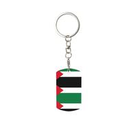 Ninainaid Bandiera dello Stato della Palestina stampa portachiavi rettangolare in metallo antigraffio, resistente all'usura, design ultrasottile e portatile; portachiavi quadrato adatto per chiavi