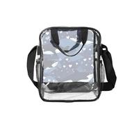 Ninainaid Blue Killer Whale - Borsa per il pranzo trasparente con stampa, con tasche laterali e tracolla, per lavoro, scuola, viaggi