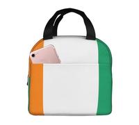 Ninainaid Borsa per il pranzo con stampa bandiera della Costa d'Avorio a prova di perdite, semplice e grande, isolata, può mantenere caldo e freddo, adatta per lavoro, picnic e viaggi.