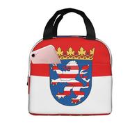 Ninainaid Borsa per il pranzo con stampa bandiera dell'Assia a prova di perdite, semplice e grande, isolata, può mantenere caldo e freddo, adatta per lavoro, picnic e viaggi.