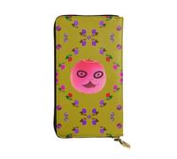 Ninainaid Funny Face Peach Printing Leather Long Clutch Wallet Large Outdoor Wallet Portable e pratico, adatto sia per uomini che per donne.