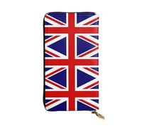 Ninainaid Portafoglio lungo in pelle con stampa bandiera del Regno Unito, grande portafoglio da esterno portatile e pratico, adatto sia per uomini che per donne.