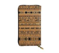 Ninainaid Portafoglio lungo in pelle con stampa di affreschi egiziani, grande portafoglio da esterno portatile e pratico, adatto sia per uomini che per donne.