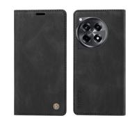 nincyee Custodia a portafoglio per OnePlus 12R 5G, motivo litchi sensazione di pelle tinta unita Premium PU Custodia a portafoglio in pelle PU fibbia laterale forte chiusura magnetica copertura