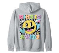 Nine Is A Vibe 9° Compleanno Groovy Sorridente Faccia Ragazzi Ragazze Felpa con Cappuccio