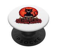 Nine Lives Left To Sin - Gatto malvagio, design gotico PopSockets PopGrip Adesivo