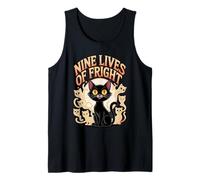 Nine Lives of Fright Funny Cat Ghost Halloween Canotta