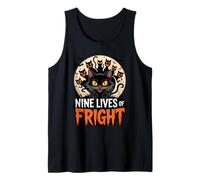 Nine Lives of Fright Funny Halloween Cat Canotta