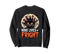 Nine Lives of Fright Funny Halloween Cat Felpa