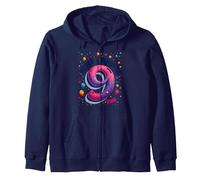 Nine Never Looked So Fine - Regalo di Compleanno per 9 Anni Felpa con Cappuccio, Unisex per Adulti, Navy, S