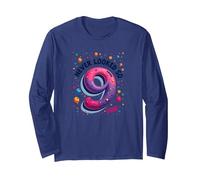Nine Never Looked So Fine - Regalo di Compleanno per 9 Anni Maglia a Manica, Unisex per Adulti, Navy, XL