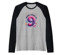 Nine Never Looked So Fine - Regalo di Compleanno per 9 Anni Maglia con Maniche Raglan, Uomo, Nero/Grigio (Athletic Heather), XL