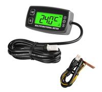 NInE-ROnG Tachimetro LCD retroilluminato Olio motore Termometro acqua Display digitale Batteria sostituibile per Moto ATV Barca Marine Compressore Pulitori (TS003)
